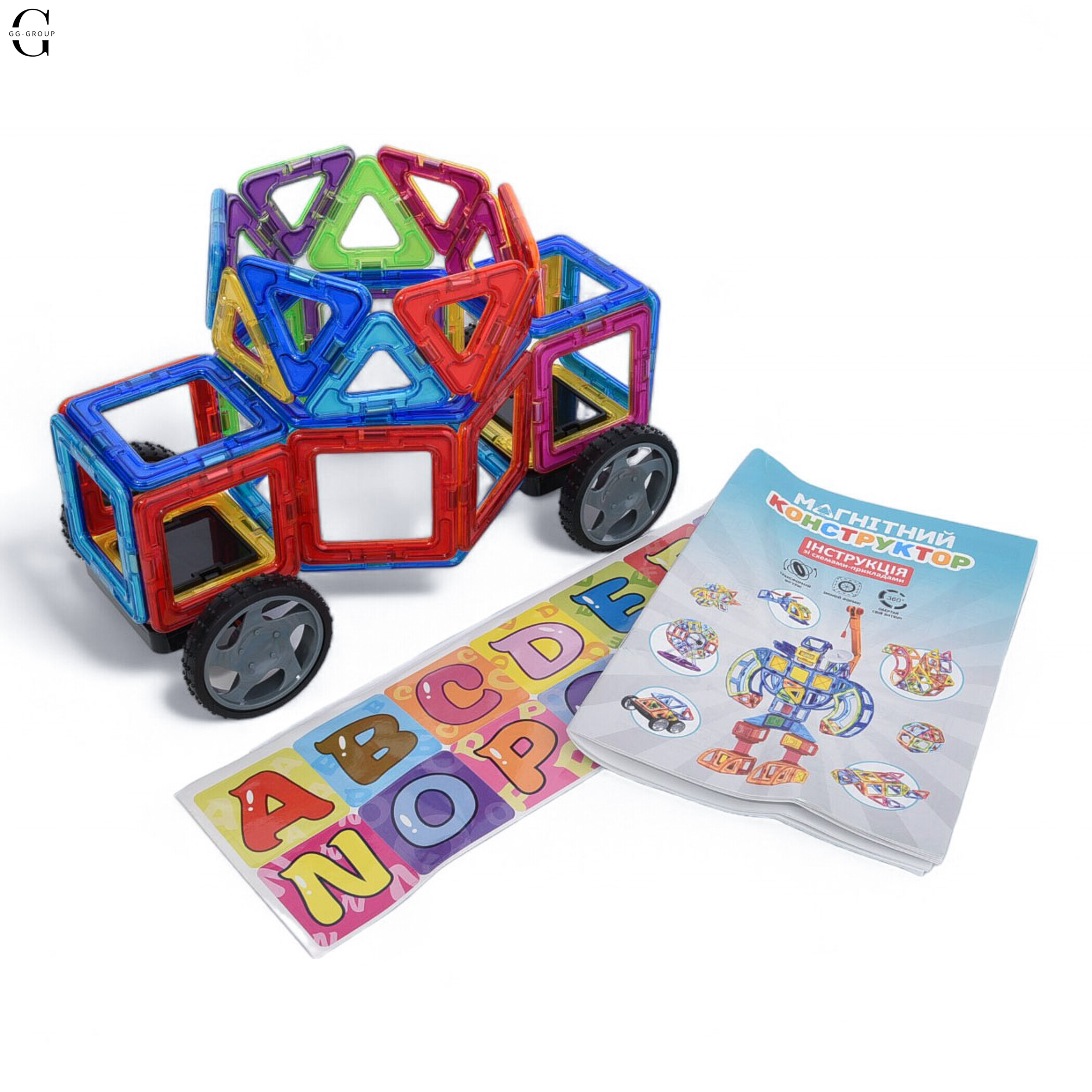 Конструктор LT3002 магнітний, транспорт, 58 деталей Magnit/Magical/LIMO TOY